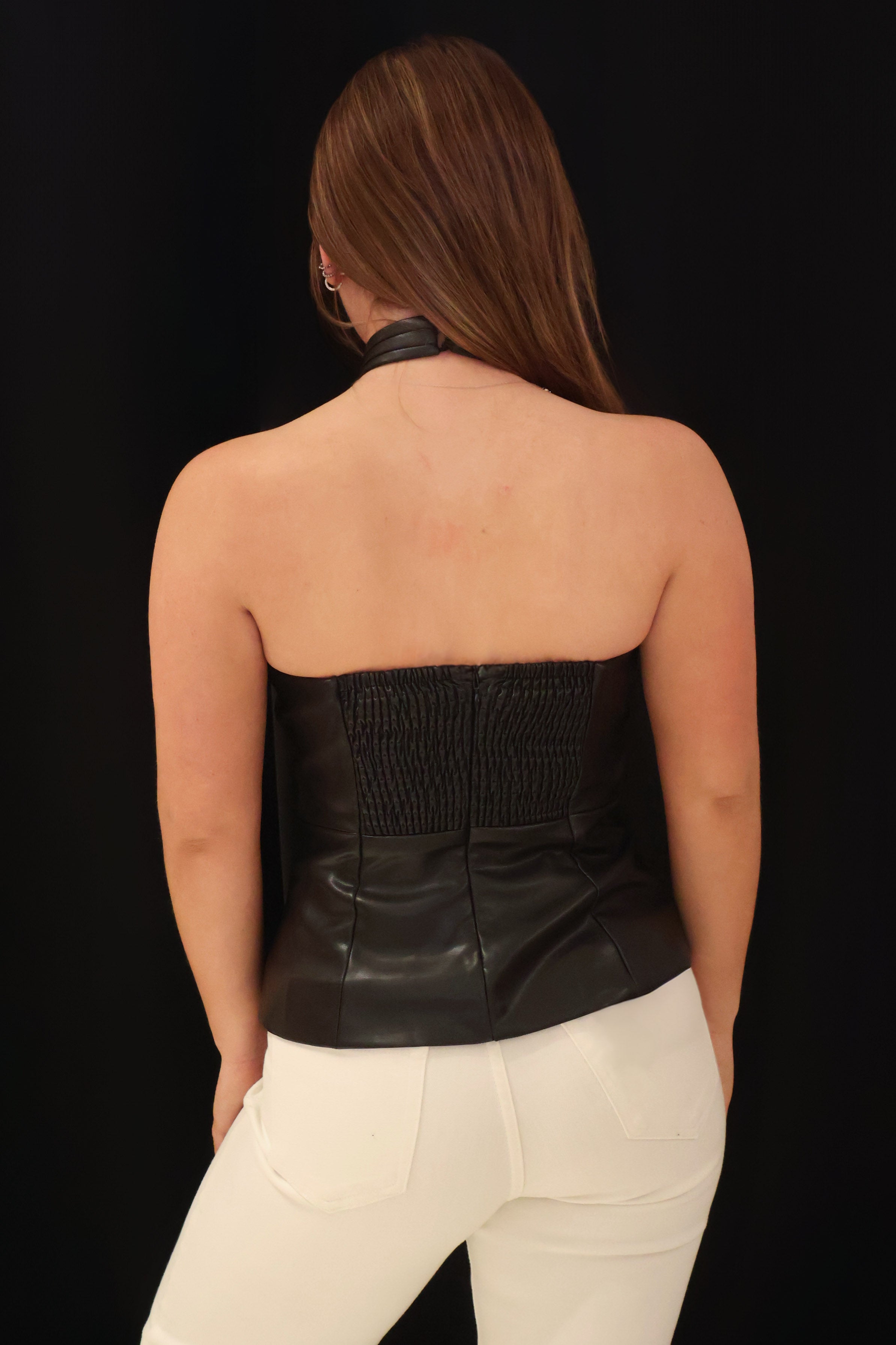 Yaritza Faux Leather Top