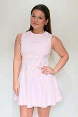 Princess Seam Flower Petals Mini Dress