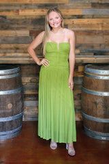 Beverly Strapless Ruched Maxi Dress