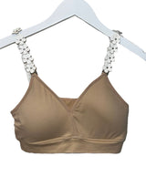 Nude Bra/White Vegan Flowers