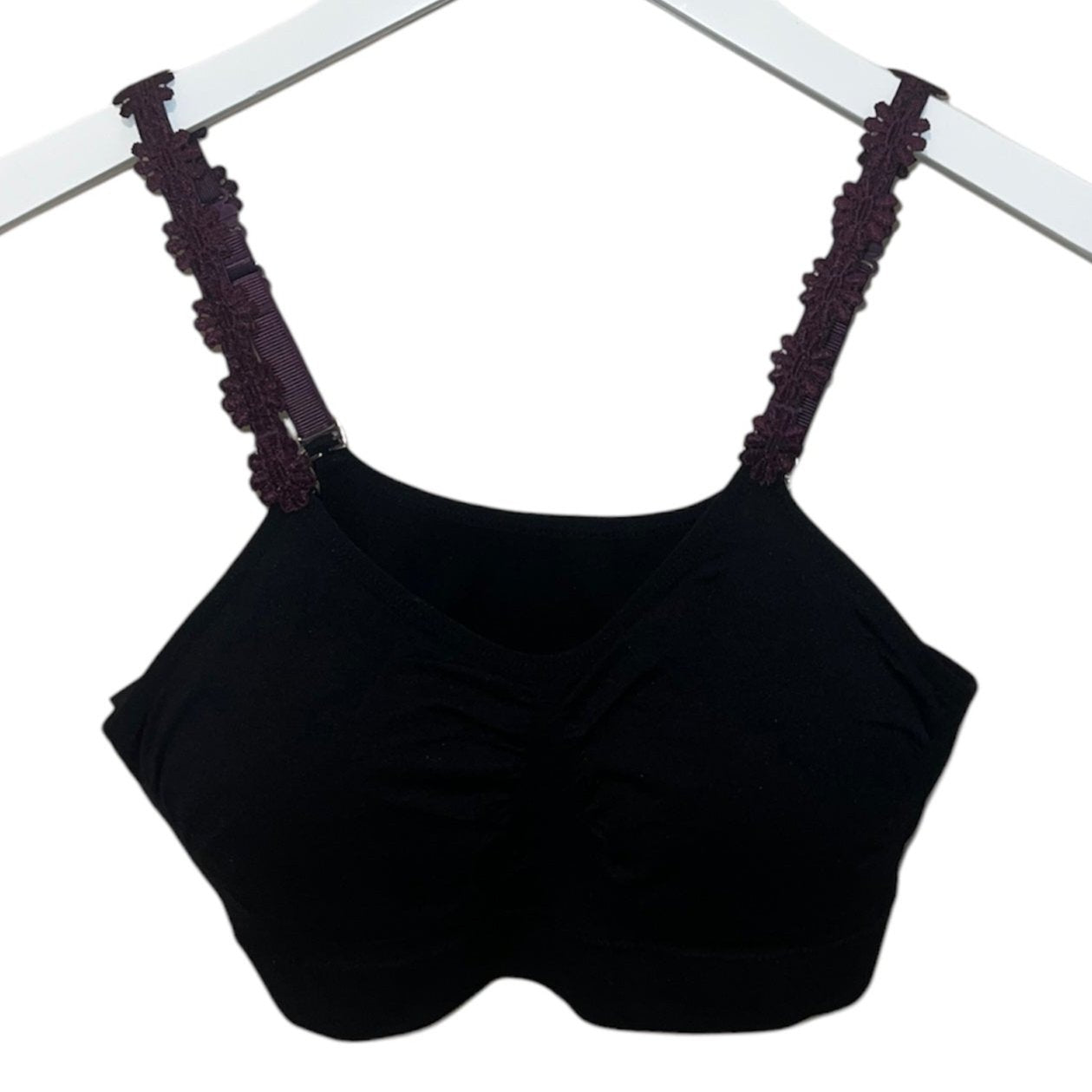 Burgundy Flowers - Black