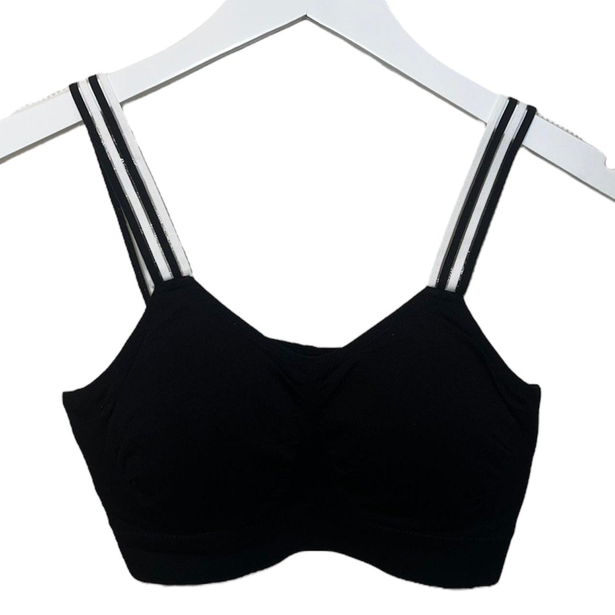 Black Bra B&W Sheer Straps