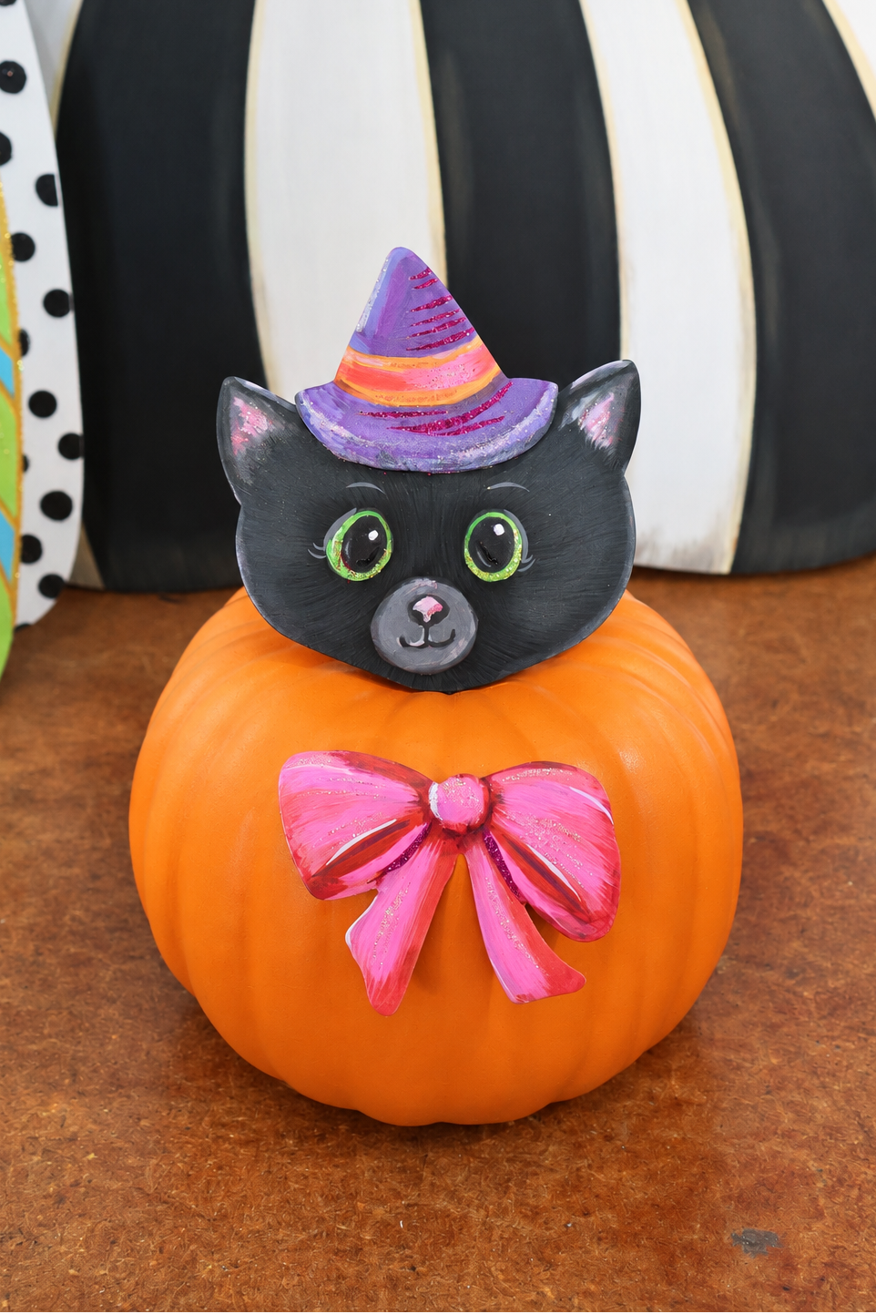 Sweet Kitty Witch Pumpkin Parts (Set of 2)