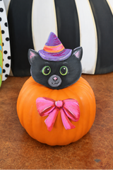 Sweet Kitty Witch Pumpkin Parts (Set of 2)