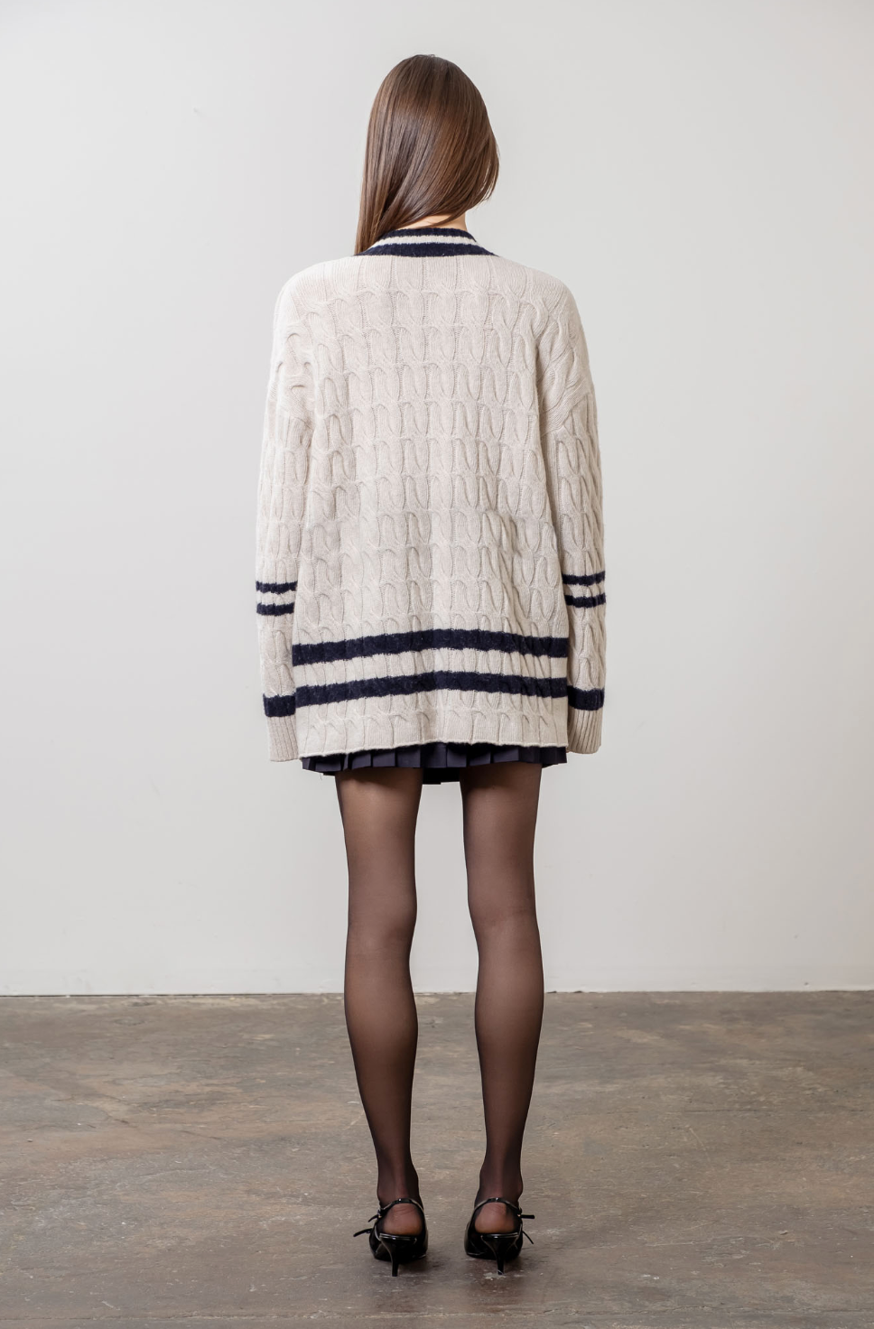 Striped Cable Knit Sweater