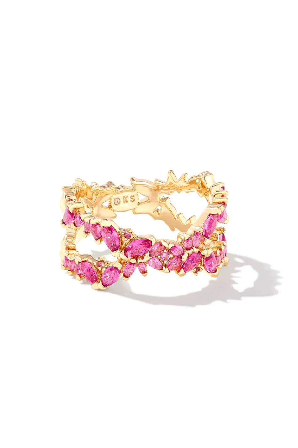 Rosalie Double Band Ring - Pink