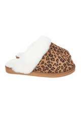 Leopard Print Faux Fur Slippers