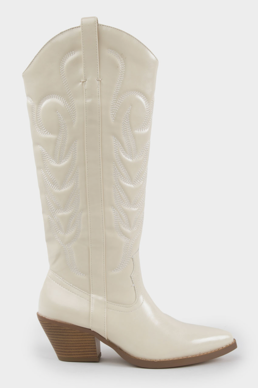 Dixie Western Boots - Ivory Patent