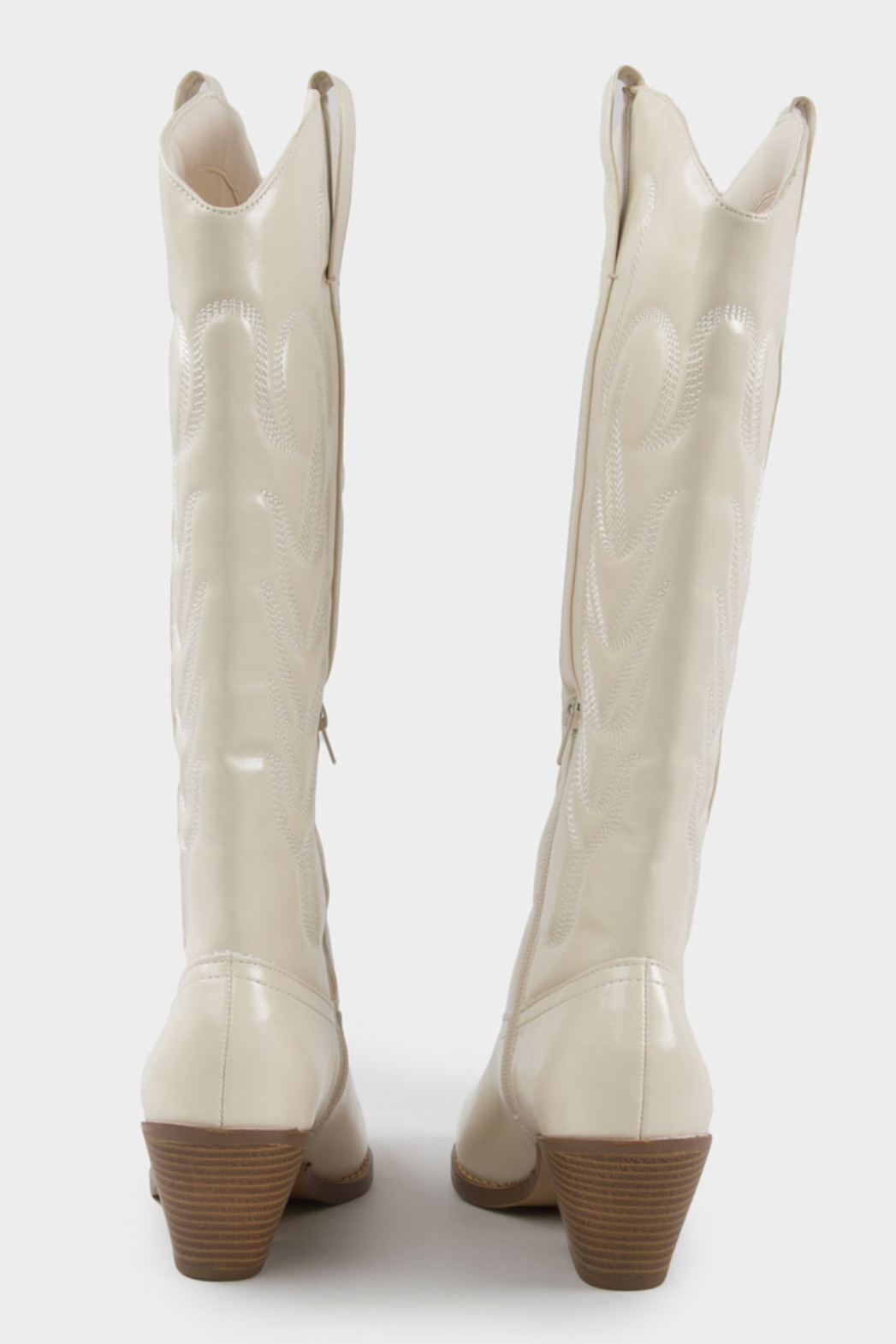 Dixie Western Boots - Ivory Patent