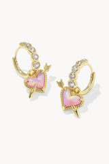 Ari Heart Arrow Gold Convertible Huggie Earrings