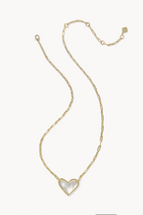 Ari Heart Statement Gold Short Pendant Necklace