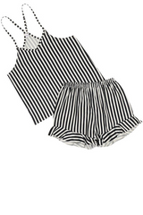 Striped Cami + Ruffled Shorts PJ Set