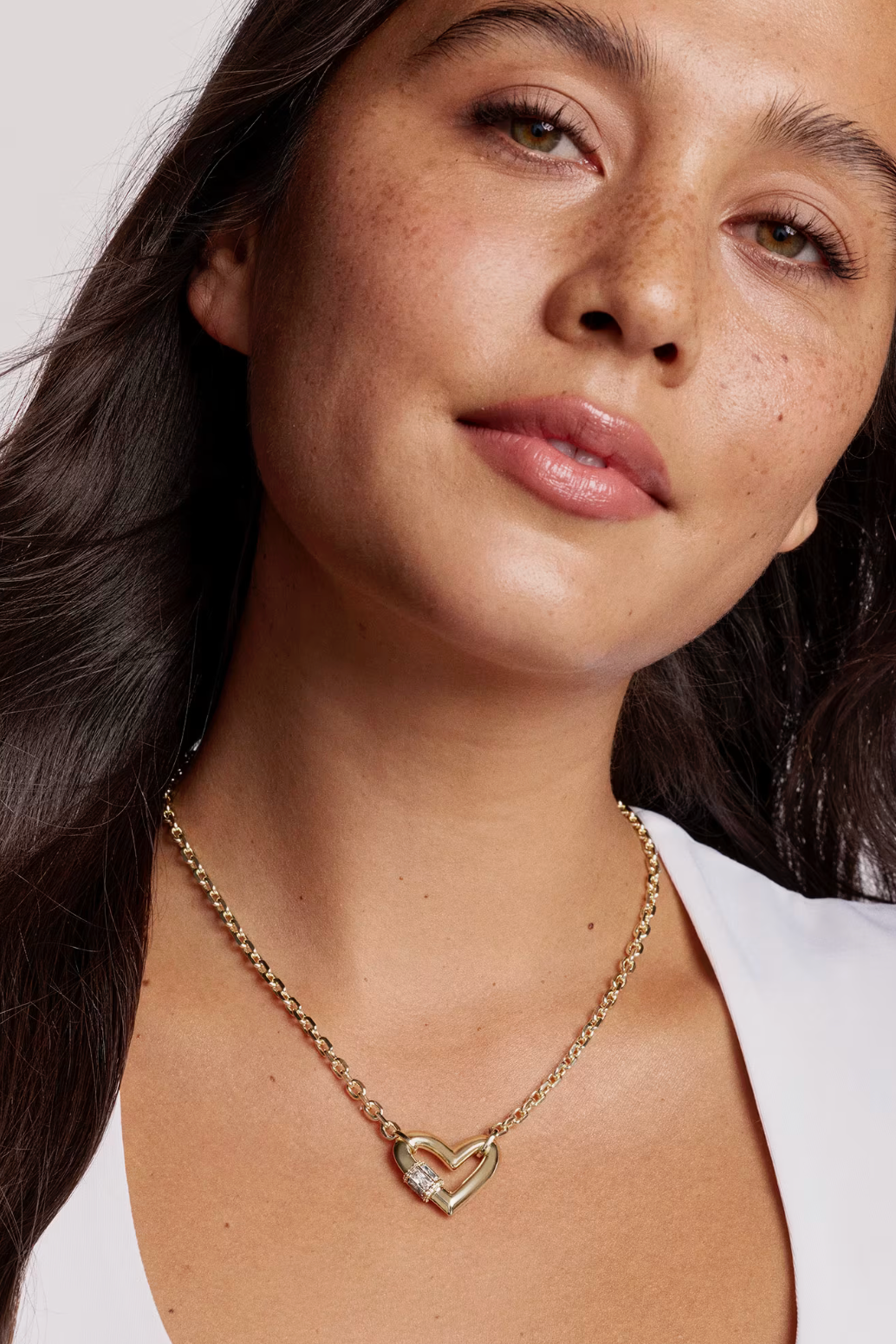 Emery Heart Gold Short Pendant Necklace