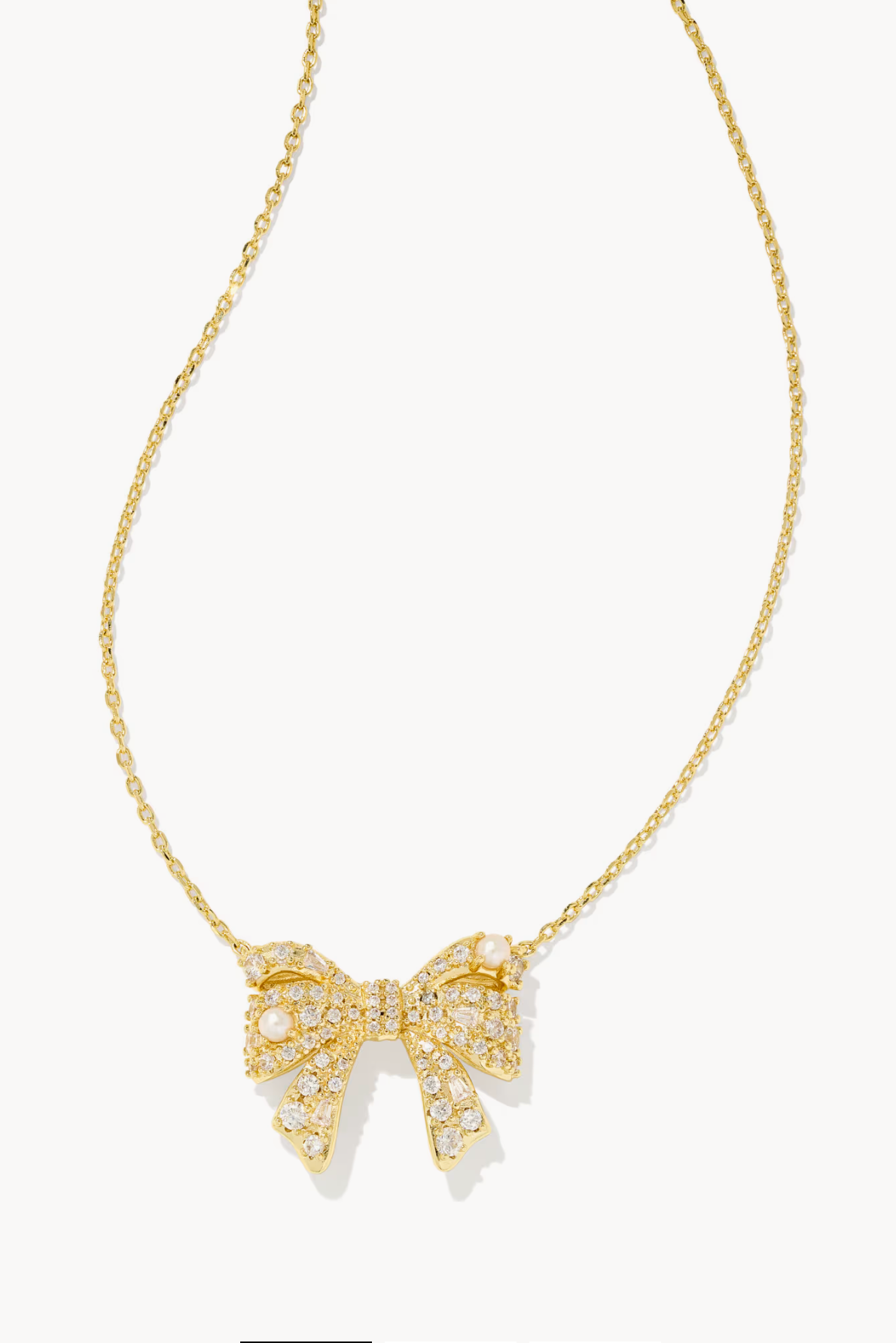 Krista Gold Bow Short Pendant Necklace