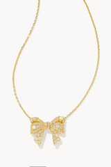 Krista Gold Bow Short Pendant Necklace