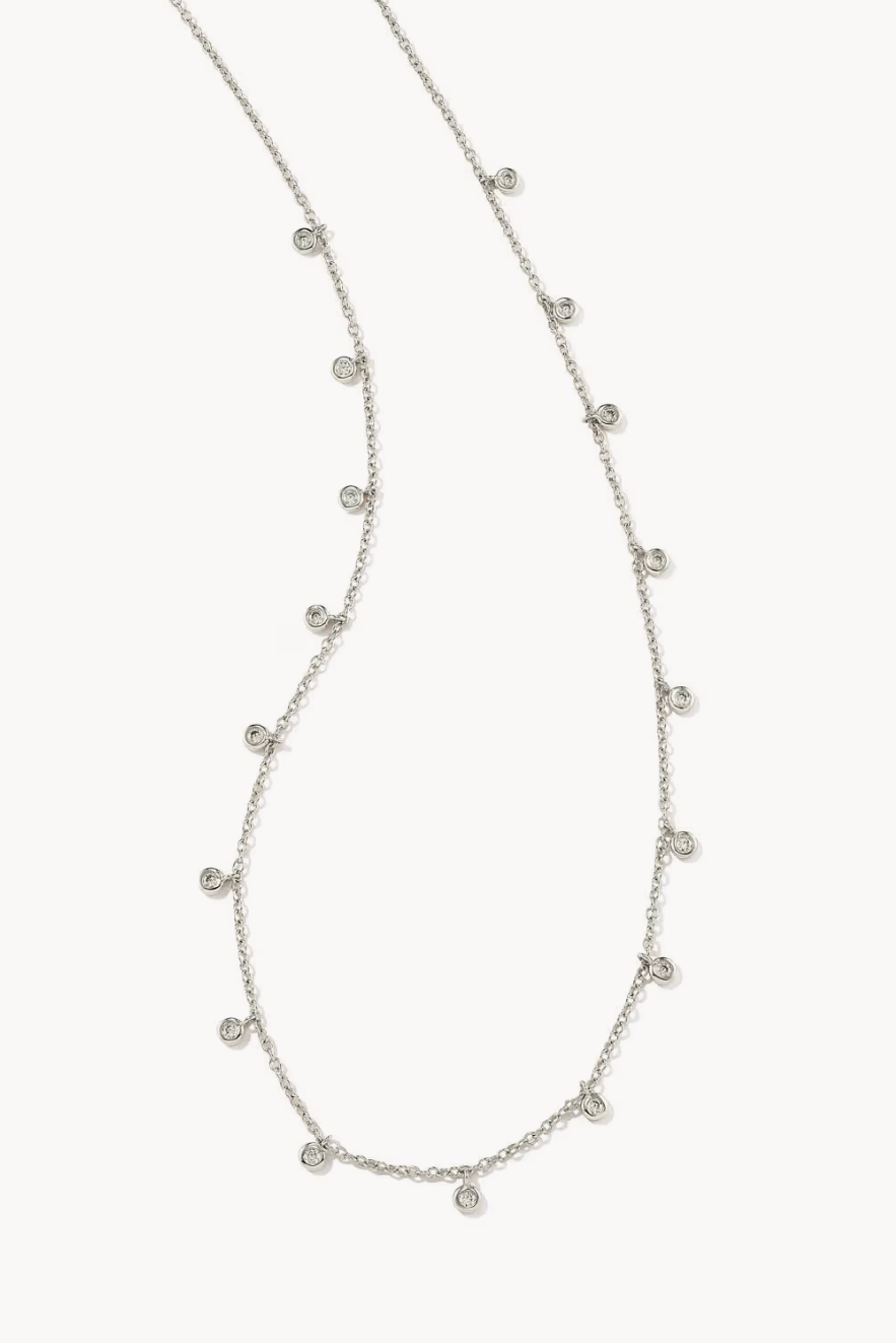 Amelia Rhodium Delicate Chain Necklace