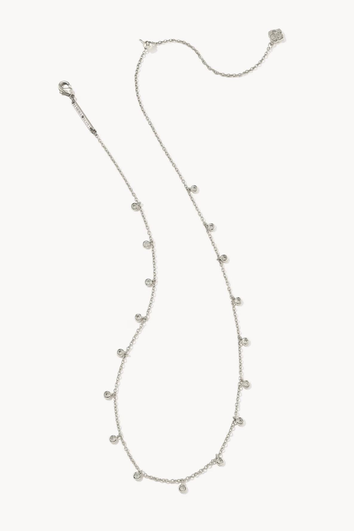 Amelia Rhodium Delicate Chain Necklace