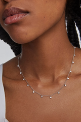 Amelia Rhodium Delicate Chain Necklace