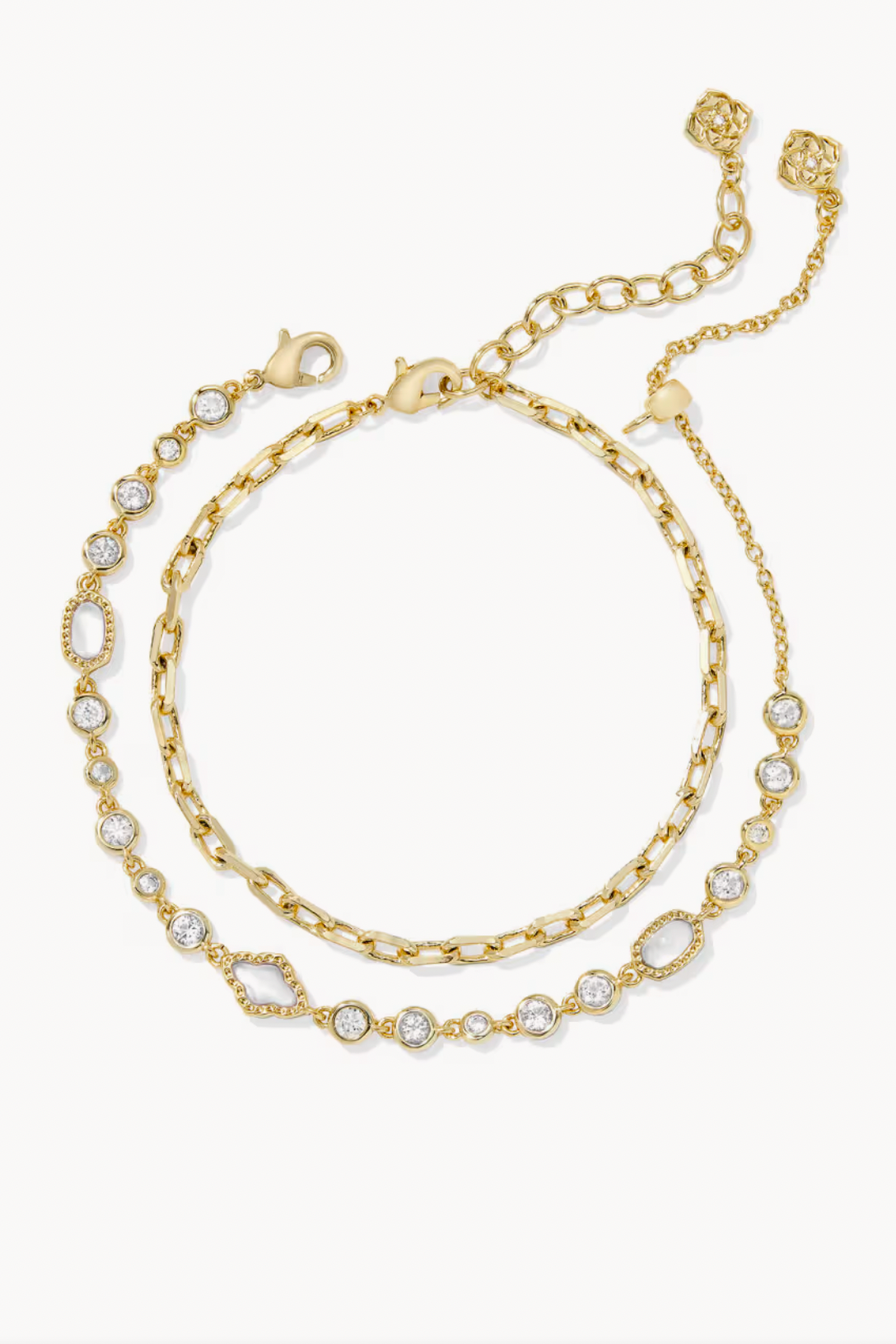 Mini Elisa Abbie Gold Delicate Chain Bracelets (Set of 2)