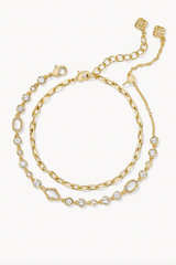 Mini Elisa Abbie Gold Delicate Chain Bracelets (Set of 2)
