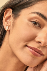 Ellie Gold Stud Earrings - Iridescent Drusy