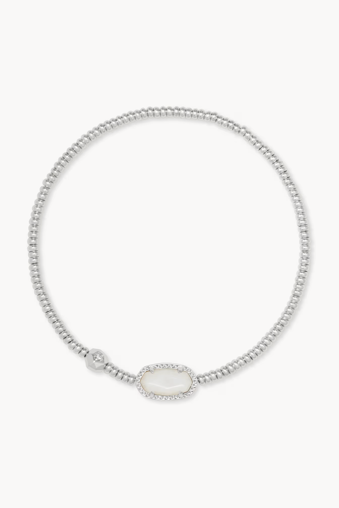 Grayson Rhodium Stretch Bracelet-Ivory Mother-of-Pearl