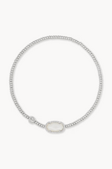 Grayson Rhodium Stretch Bracelet-Ivory Mother-of-Pearl