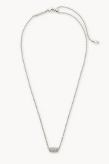 Grayson Rhodium Pendant Necklace-White Crystal