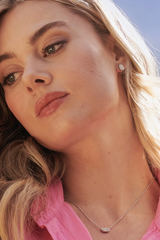 Grayson Rhodium Pendant Necklace-White Crystal