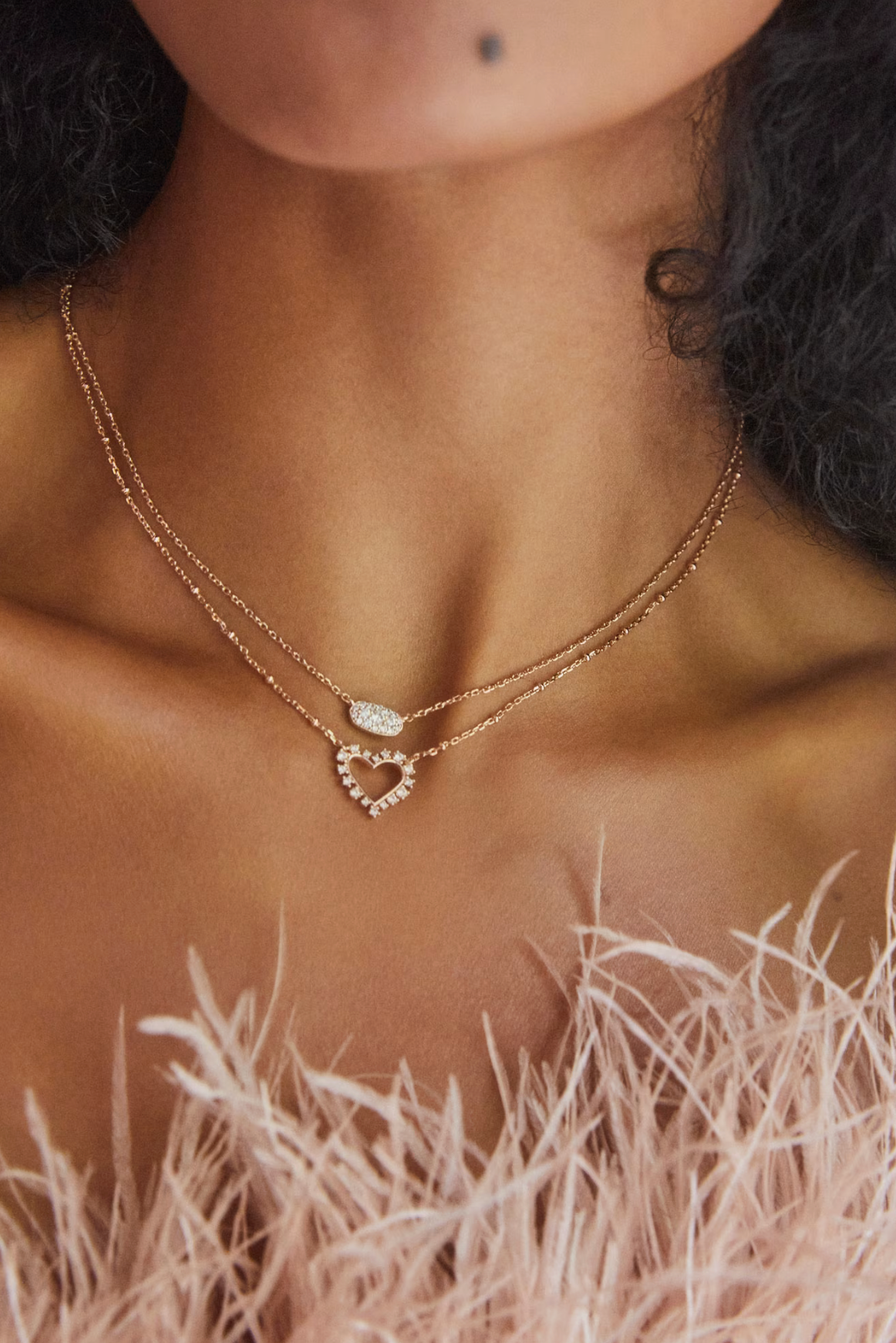 Grayson Gold Pendant Necklace-White Crystal