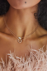 Grayson Gold Pendant Necklace-White Crystal