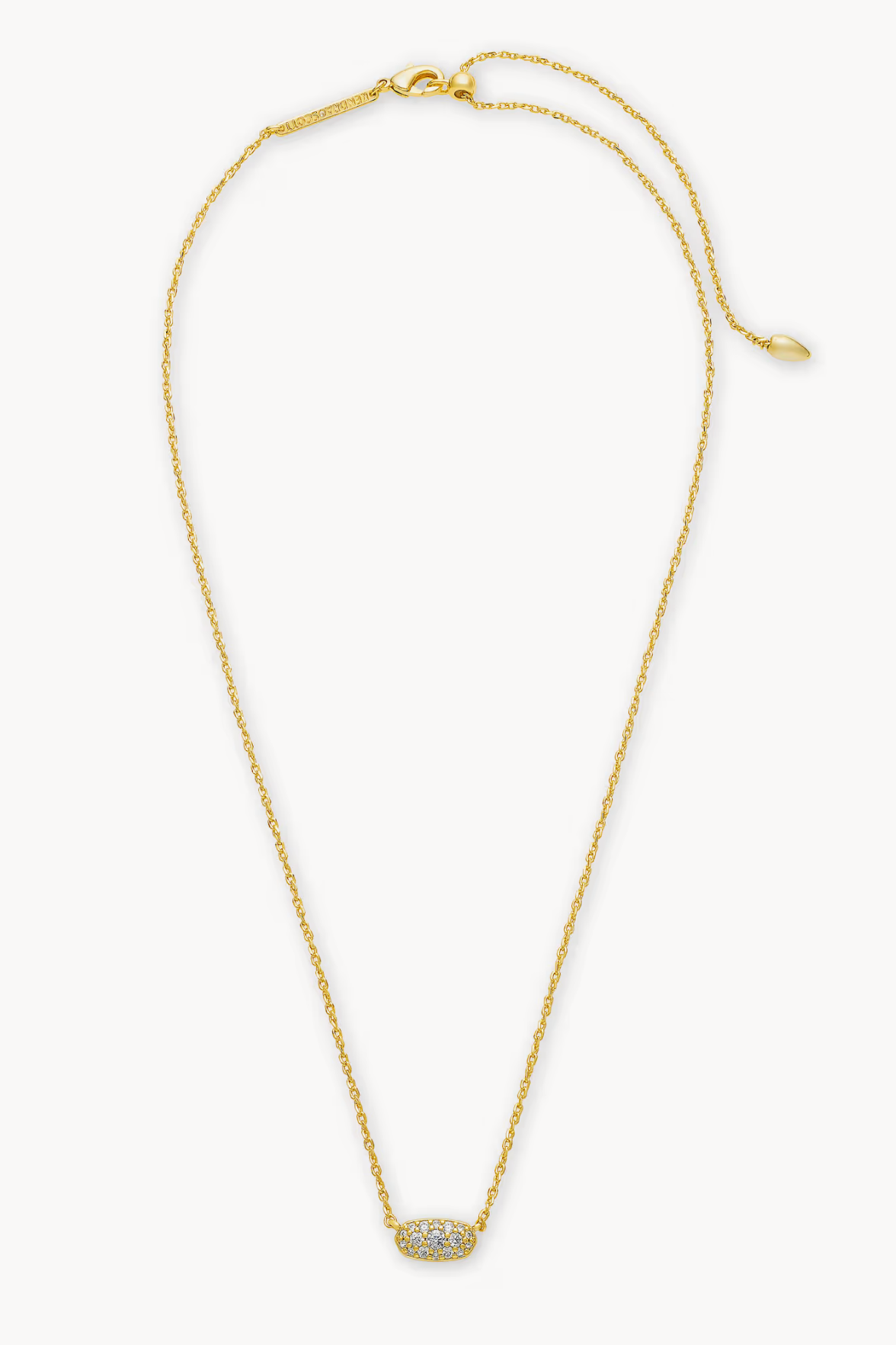 Grayson Gold Pendant Necklace-White Crystal