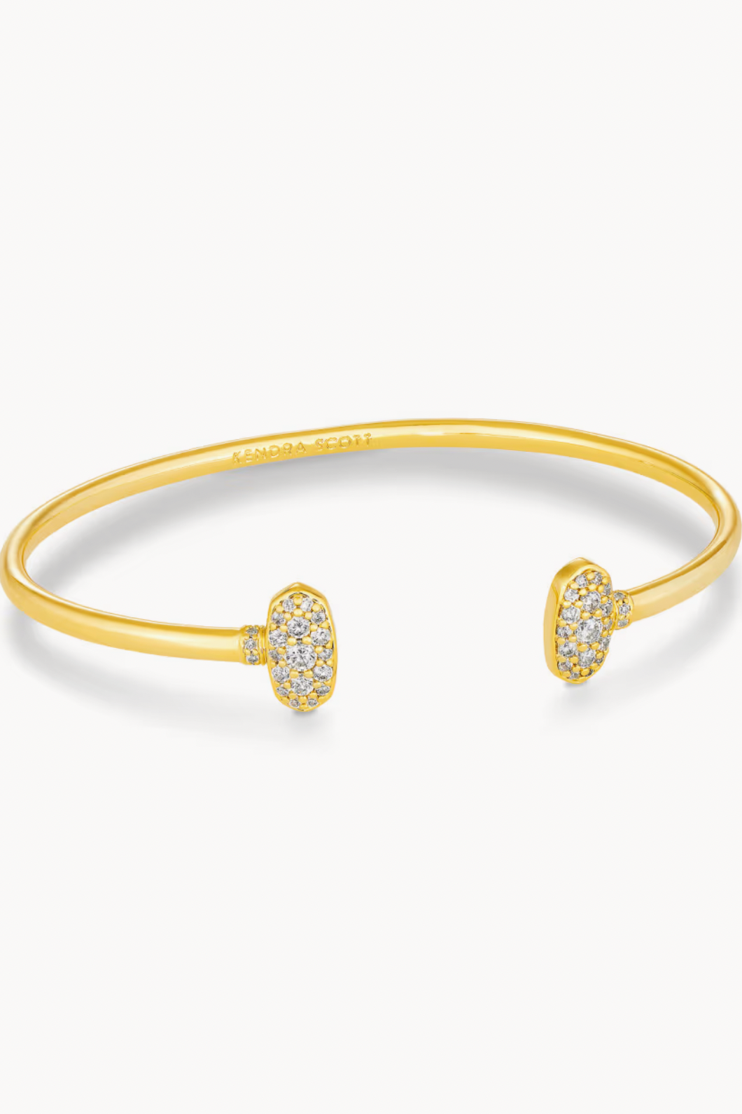 Grayson Gold Cuff Bracelet-White Crystal