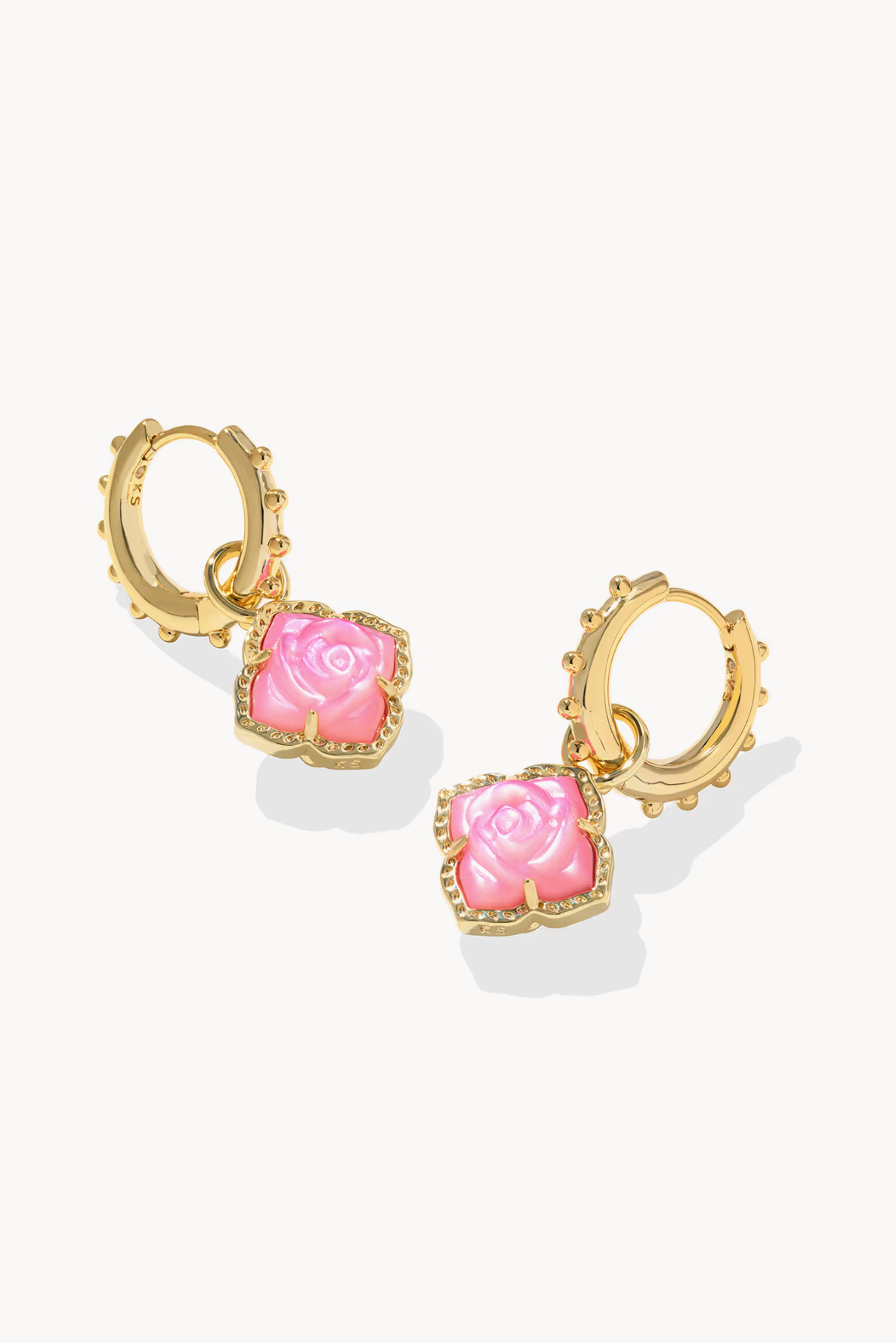Mallory Rose Gold Huggie Earrings - Blush