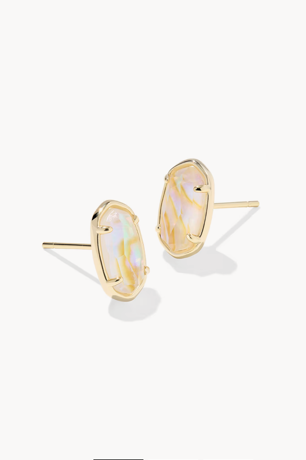 Grayson Gold Stone Stud Earrings - Abalone