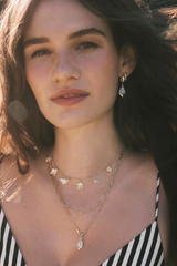 Adriana Scallop Frame Gold Huggie Earrings - Natural