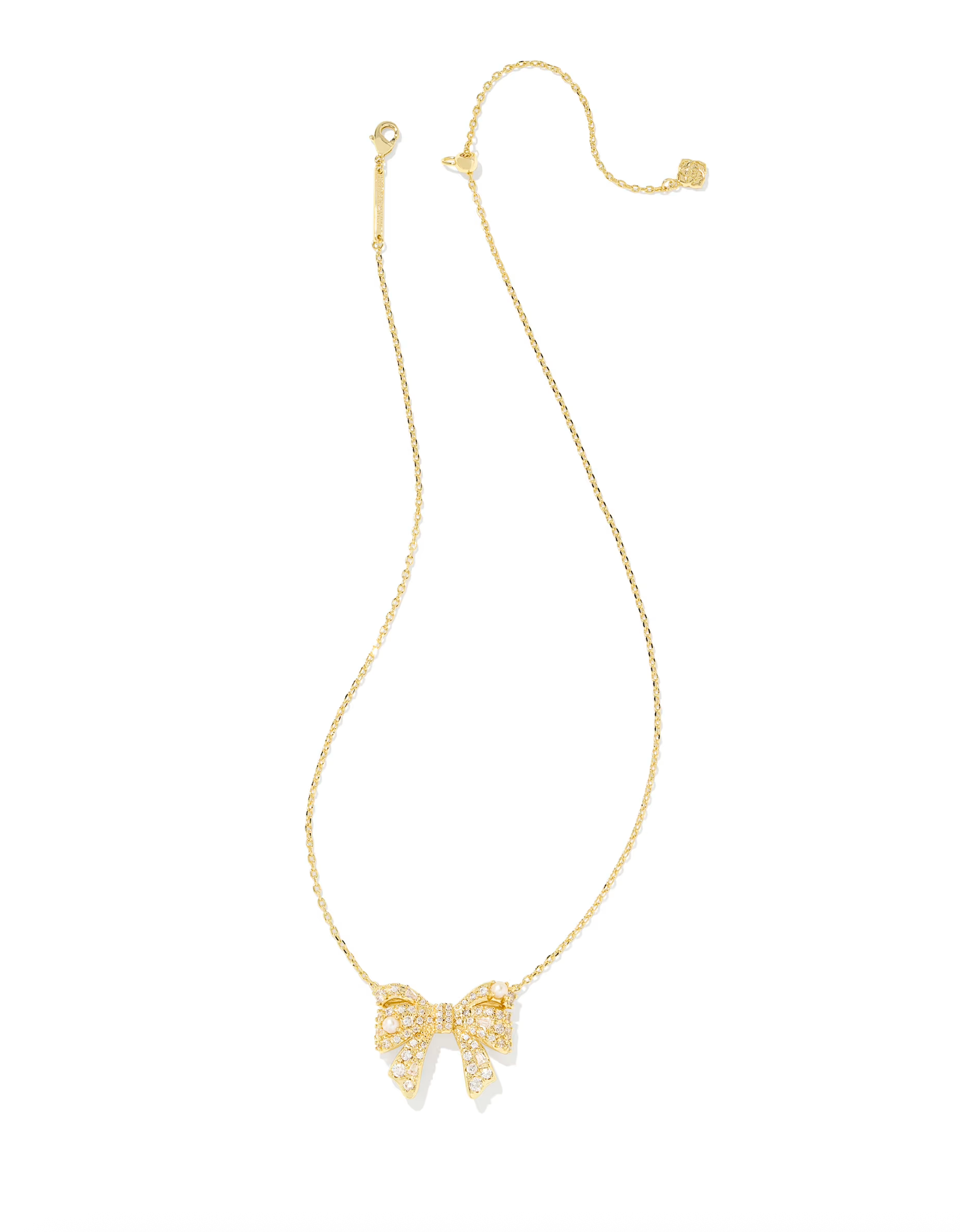 Krista Gold Bow Short Pendant Necklace