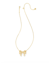 Krista Gold Bow Short Pendant Necklace