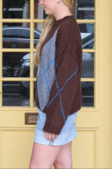 Argyle Roll Neck Sweater