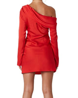 Terra Satin Off-the-Shoulder Mini Dress