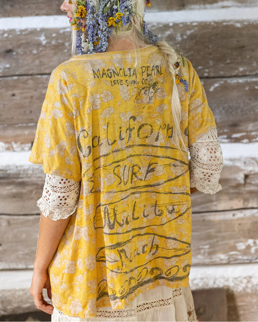 Magnolia Pearl Blockprint Malibu CA Tee 1761