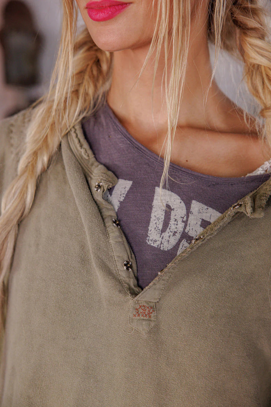 Fleece Riehl Henley - 2128