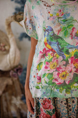 Floral Songbird Art Class Tee-2567