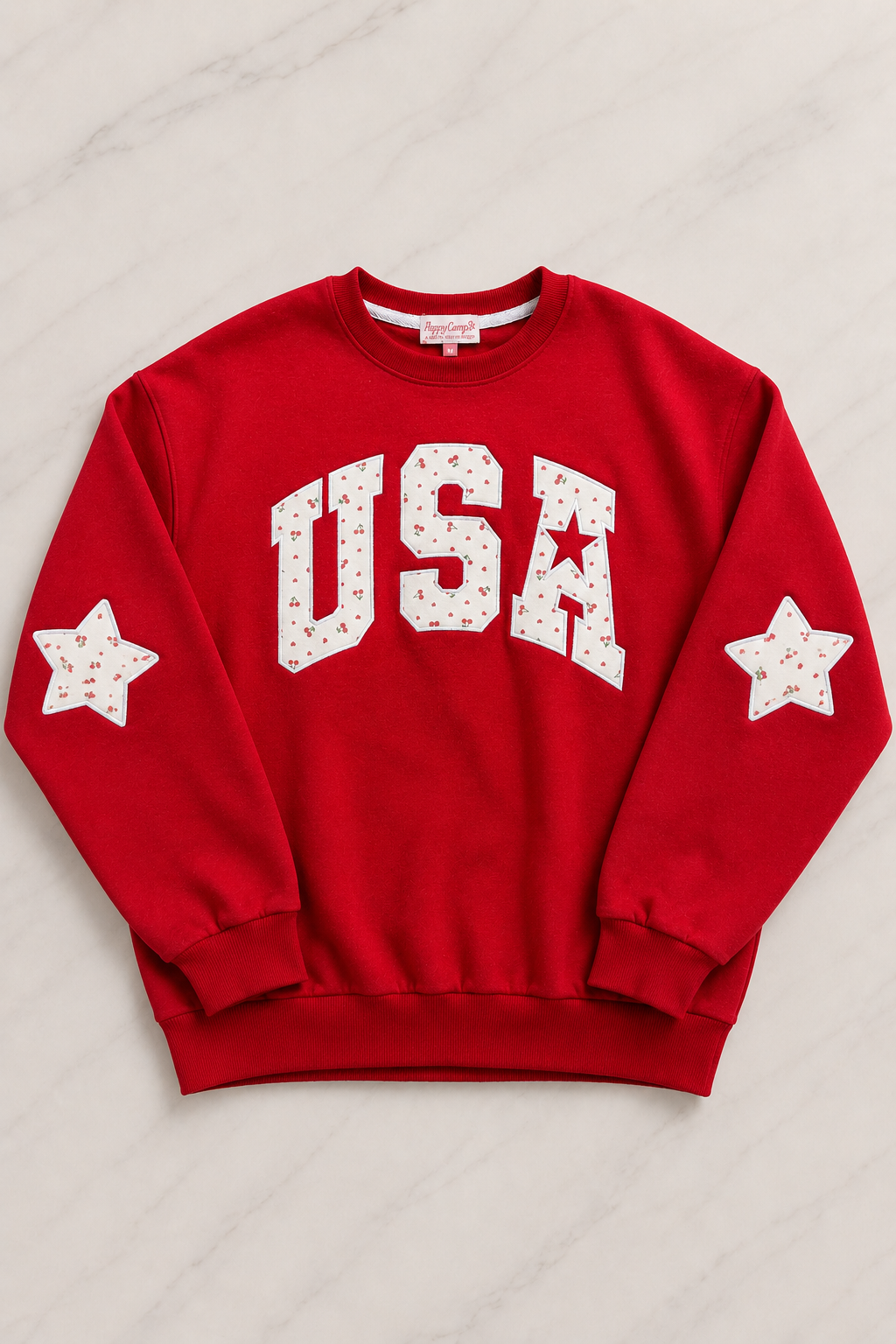 USA Cherry Detail Crewneck Sweatshirt
