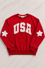 USA Cherry Detail Crewneck Sweatshirt