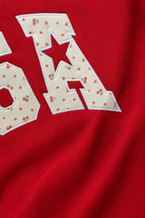 USA Cherry Detail Crewneck Sweatshirt