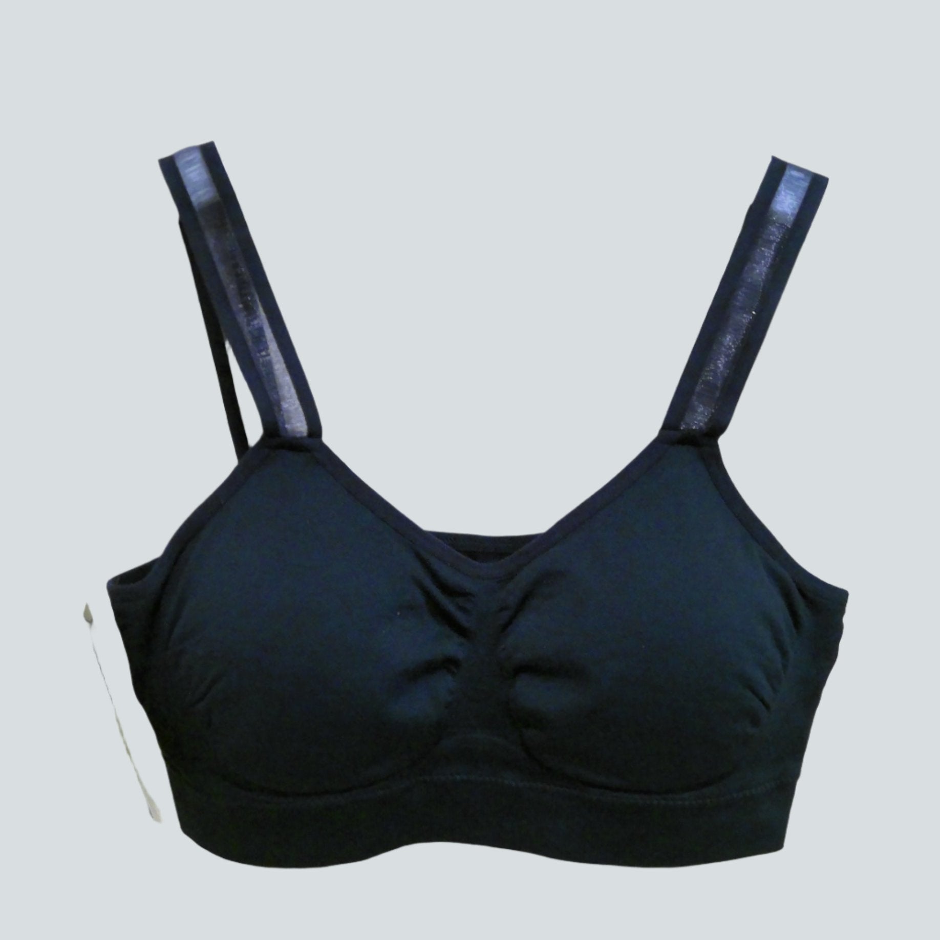 Navy Bra with Sheer Straps