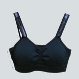 Navy Bra with Sheer Straps