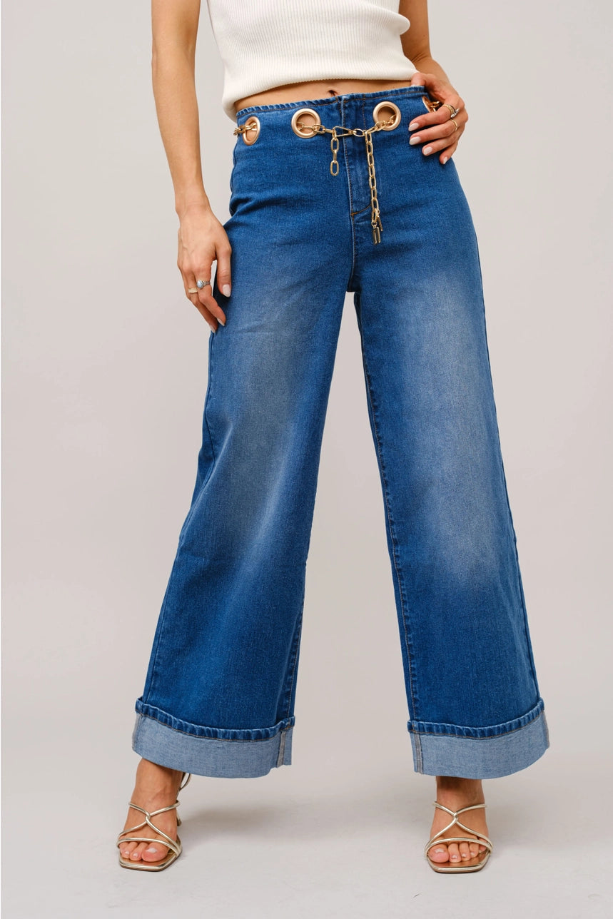Wide Leg Denim Jeans