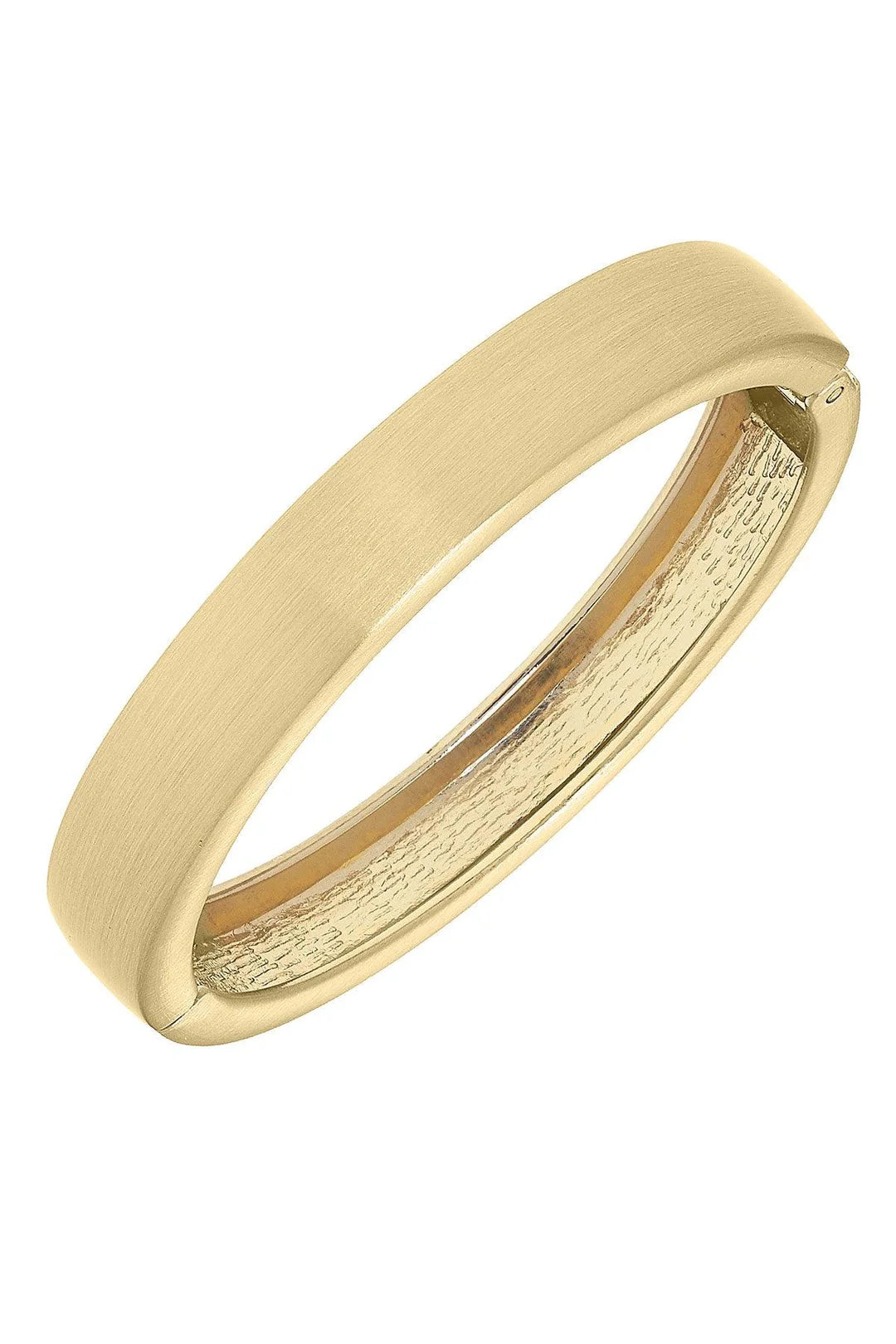 Clara Hinge Bangle in Satin Gold